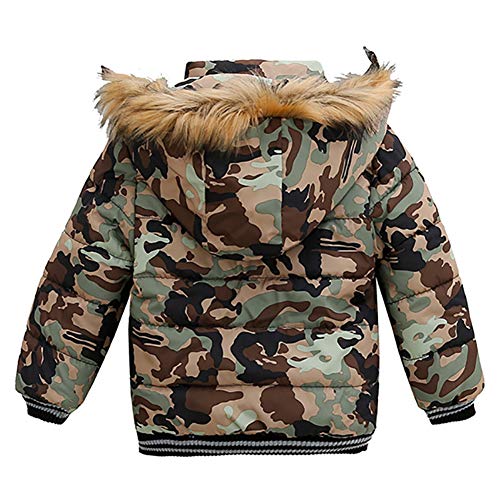 Goodkids Toddler Boys Down Jacket Winter Jacket Hooded Thickened Warm Snowsuit Coat Parka Outerwear (2T/Tag 90, Camouflage)
