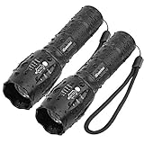 Tactical Flashlight iCoostor T6 Handheld LED Torches Flashlight Super Brightness Waterproof Taclight As Seen On Tv 5 Modes Zoomable Focus For Outdoor (2pcs)