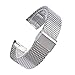 YISUYA 22mm Solid Milanese Mesh Stainless Steel Strap with Hook Buckle Classic Polished Silver Watch Band Straps 2.2cm