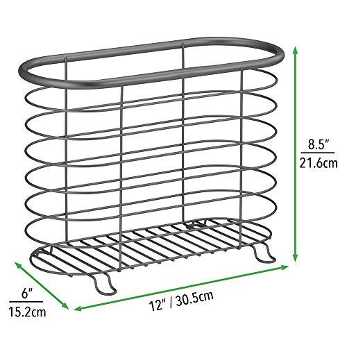 image for mDesign Decorative Metal Modern Farmhouse Magazine Holder and Organize