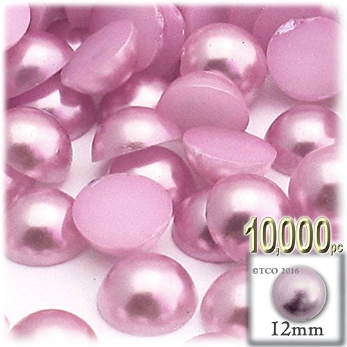 10000pc Pearl finish Half Dome Beads, Round, 12mm, Pearl