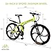 Outroad Mountain Bike 6 Spoke 21 Speed 700CC Double Disc Brake Suspension Fork Rear Suspension Anti-Slip Aluminium Alloy Folding Bike (Yellow,26 in)thumb 1