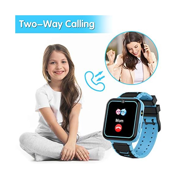 Kids-Smart-Watch-Smart-Watch-for-Kids-with-Phone-Call-Games-Music-Player-SOS-Calculator-Recorder-Alarm-Clock-1-GB-Micro-SD-includedKids-Watch-Gifts-for-Boys-Girls-3-12Y-BLUE Kids Smart Watch, 16 Games Smart Watch for Kids with SOS Call Music Player Camera Calculator Recorder Alarm Clock[Built…