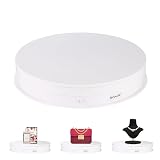 PULUZ 360 Degree Photography Turntable Rotating Display Stand, 11.2in(28cm) Diameter 360 Degree Turntable Display Stand for Photography Video Shooting Props Jewelry, Max Load 44Lb (White)