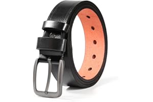 Classic Leather Belt for Men, Casual Dress Belt with Pin Buckle for Business and Daily Life