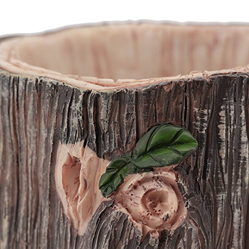 Naimo Adorable Hedgehog Resin Succulent Plants Pot Cactus Pot Flower Pot Container Brush Pot Home Garden Decoration (Leaf) - Thumbnail 5