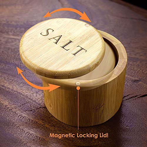 Totally Bamboo Salt Cellar Bamboo Storage Box with Swivel Lid