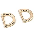 VersaKits 10 Pcs Heavy Duty D Rings 1/2 Inch Light Gold Solid Zinc Alloy Die Casting for Purse Making Leather Craft