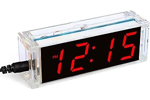 Krasnoyar Digital Clock Electronic Kit DIY Parts Component Set Electronical Clock Welding Making Experiment Kit (Red)