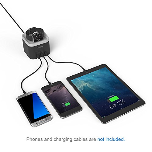 Simpeak 4 Port USB Charger Station for Apple Watch 6 SE 5 4 3 2 1