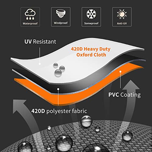 Hängesessel Schutzhülle mit Reißverschluss, Premium 420D Oxford-Stoff Schwebesessel Abdeckung, Wasserdicht Windabweisend… – Bild 3