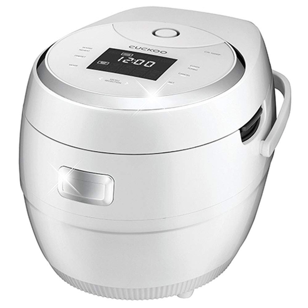 CUCKOO Micom Rice Cooker 10-Cup Uncooked / 20-Cup Cooked with Nonstick Inner Pot, Large Rice Maker with 16 Menu Options, Fuzzy Logic Technology, Auto Clean Mode, LCD Display, White (CR-1020F)