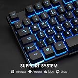 Rii RK108 Gaming Keyboard and Mouse Set UK Layout Red Purple Blue Backlit view 8