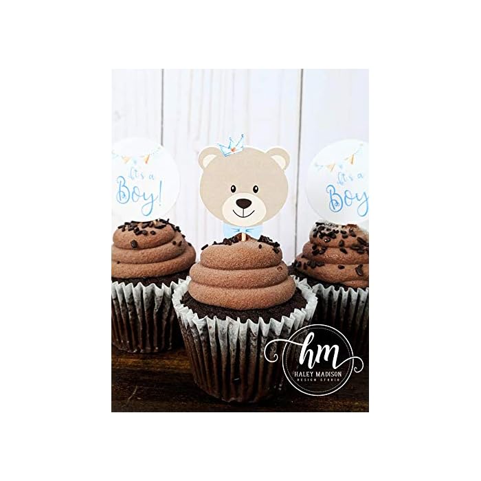 Buy Set of 12 Teddy Bear Cupcake Toppers, Teddy Bear baby shower
