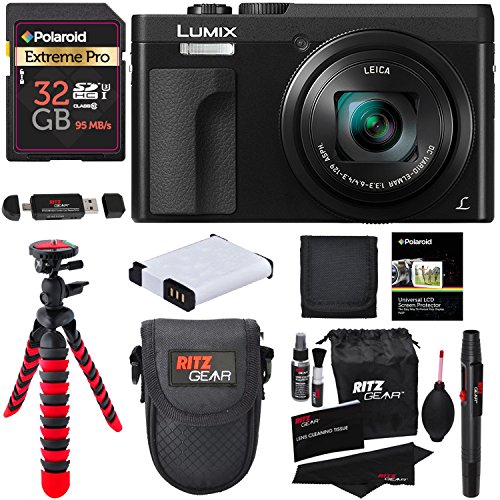 Panasonic-DC-ZS70K-Lumix-203-Megapixel-4K-Digital-Camera-Touch-Enabled-3-180-Degree-Flip-Front-Display-30x-Leica-DC-Vario-Elmar-Lens-Wi-Fi-with-3-LCD-Black-Polaroid-32GB-and-Accessory-Bundle