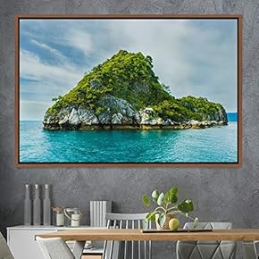 signwin Framed Canvas Wall Art Coastal Scenery Aerial...