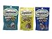 Temptations Jumbo Stuff Cat Treats Bundle Set of 3 Flavors (Tempting Tuna, Tasty Chicken, Savory Salmon, 2.5 oz each)