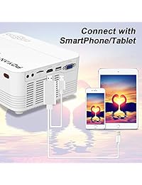 [Proyector WiFi] POYANK 2000LUX Mini proyector Led, WiFi directamente conectado con iPhone X, 8, 7, 6, 5  iPad Mac  Samsung,Huawei,Xiaomi y dispositivo Android (1080p soportado)