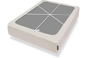 Bedecor 4-9 Inches Box Spring Cover Queen Size Taupe with Stretchy Fabric Bed Frame Cover Wrap Around 4 Sides Elastic Bed Skirt Alternative Boxspring Cover Queen/Queen XL