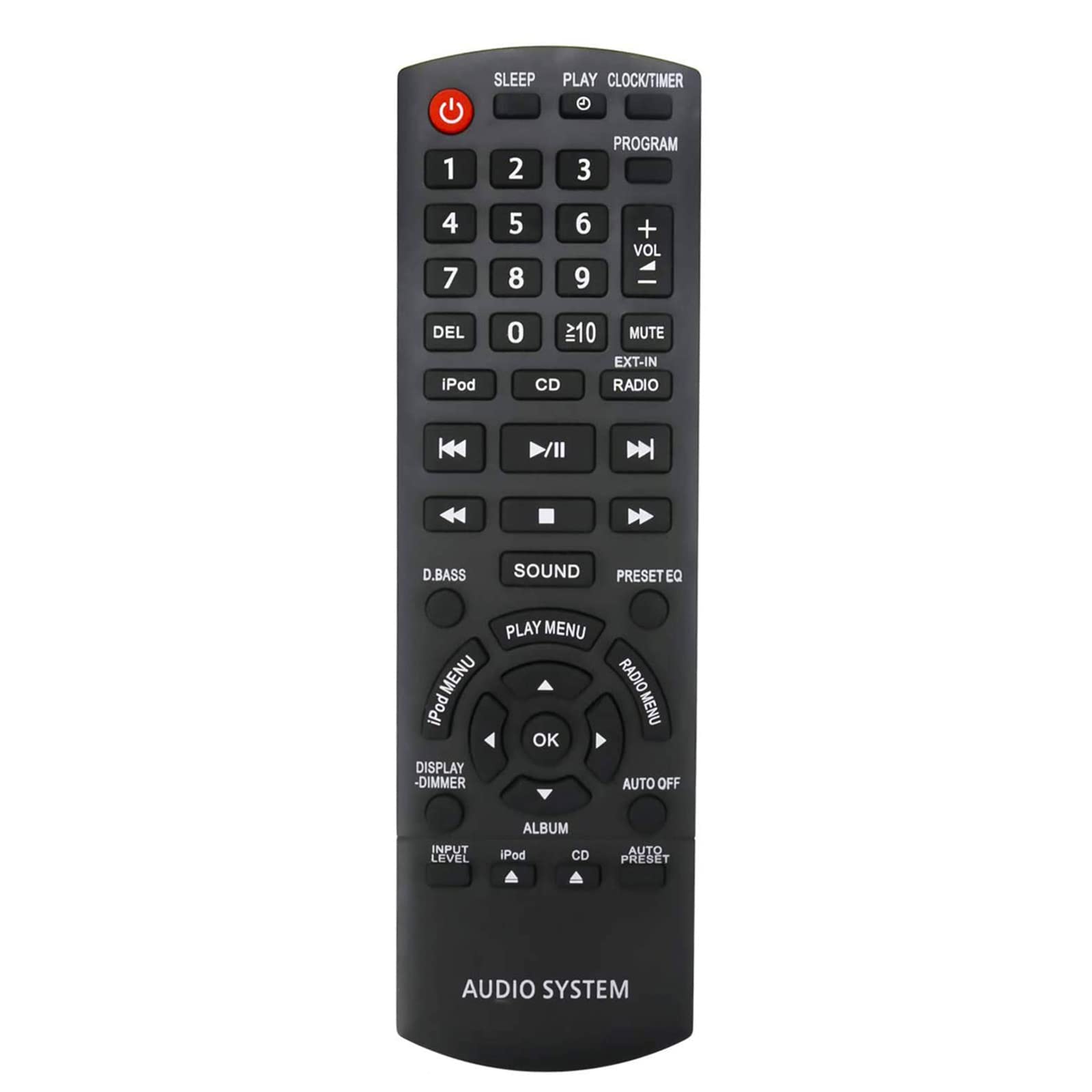VINABTY N2QAYB000641 Replacement Remote Control Fit for Panasonic CD Stereo System SC-HC35 SA-HC35 SC-HC35DB SCHC35 SAHC35 SCHC35DB SC-HC20 SC-HC27 SC-HC25 SC-PMX5 SA-PMX5 SB-PMX5 Sub N2QAYB000640