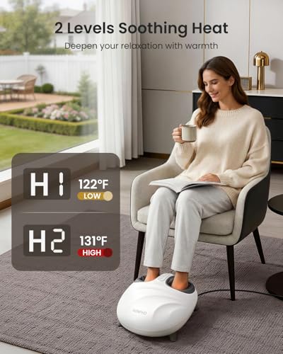 RENPHO 2026 Latest Shiatsu Foot Massager with Pressure Monitor Tech, Full-Foot Massage Machine with Kneading & Compression for Plantar Fasciitis, FSA Eligible HSA Store, Birthday Gifts for Women Wife