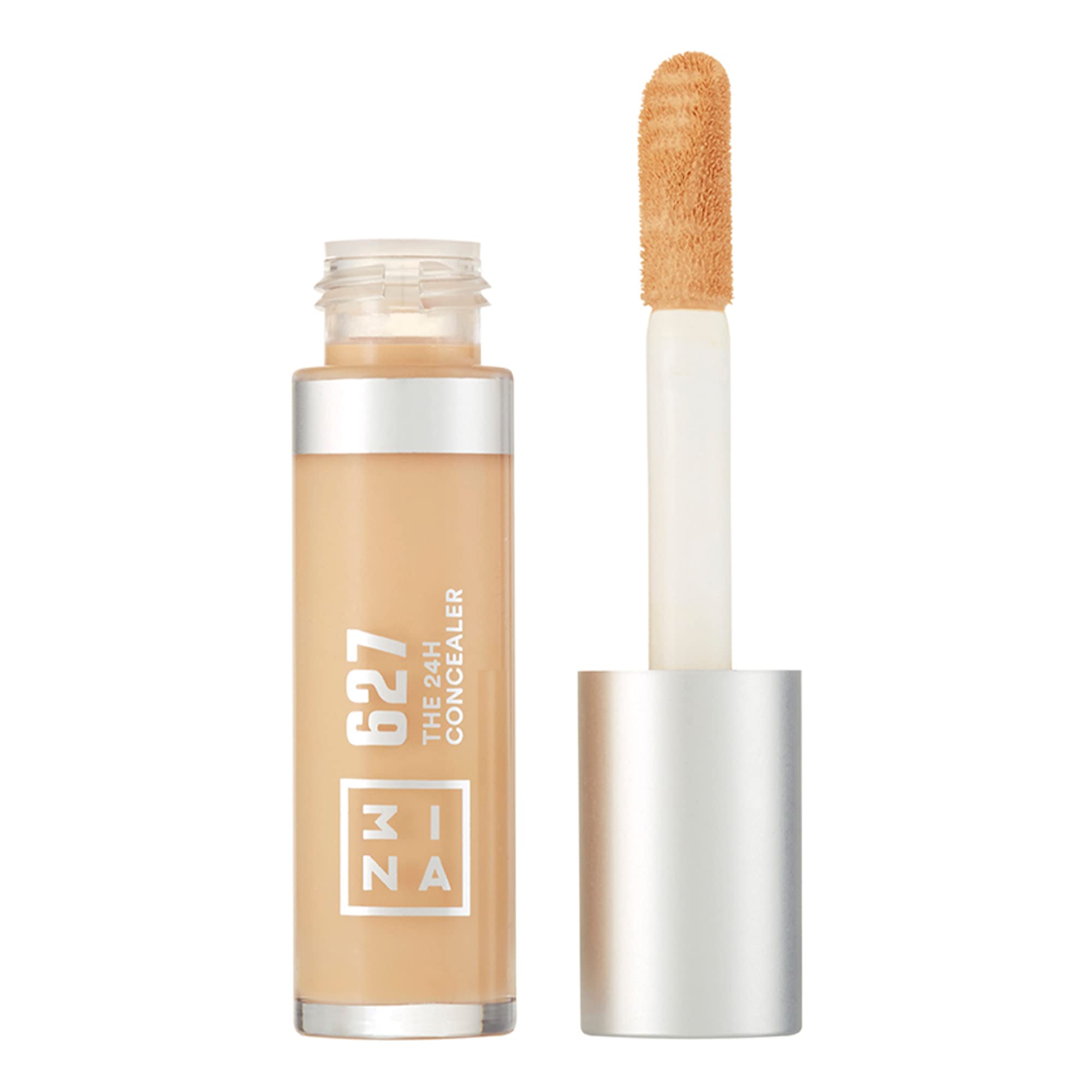 3INA MAKEUP - Vegan - Cruelty Free - The 24h Concealer 627 - Ultra light nude. Dark Circles and Blemish Liquid Concealer - Soft Chunky Applicator