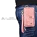 iPhone 7 Plus Wallet Case - JAZ Zipper Purse Detachable Magnetic14 Card Slots Card Slots Money Pocket Clutch Leather Wallet Case for iPhone 8 Plus/7 Plus Rose gold