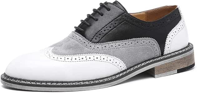 Ballyzess Zapatos De Cordones para Hombre Zapatos De Cuero Puntiagudos