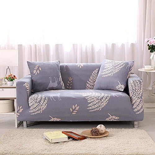 LINGJUN Sofa Lounge Covers Brushed Floral Print 1 2 3 4 Seat Stretch Elastic Slipcover Sofa Cover Couch Furniture L Shape Protector Fit (2 Seater, Deer)