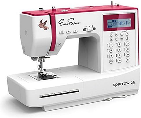 EverSewn Sparrow 25-197 stitch Computerized Sewing Machine With Eversewn Rolling Tote and Accessories Bundle (NAVY)
