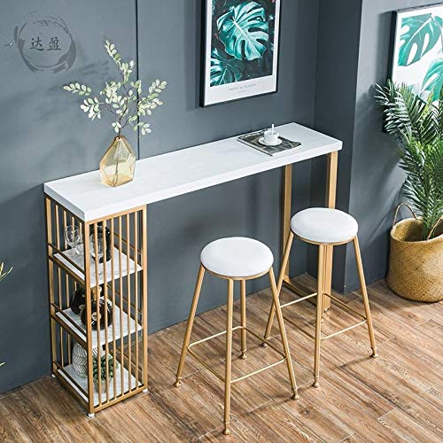 ODDINER Bartisch Küche, Theke, Tisch Bistrotisch Frühstück Esstisch Couchtisch mit 3-Tier Storage Rack Regale for… – Bild 3