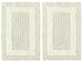 COTTON CRAFT Luxurious Bath Mat Rug - Set of 2 Reversible Heavyweight Step Out Bath Mats for Bathroom Floor, Tub and Shower - Pure Cotton Soft Plush Absorbent Tufted Racetrack Mat - 17 x 24 in - Ivory
