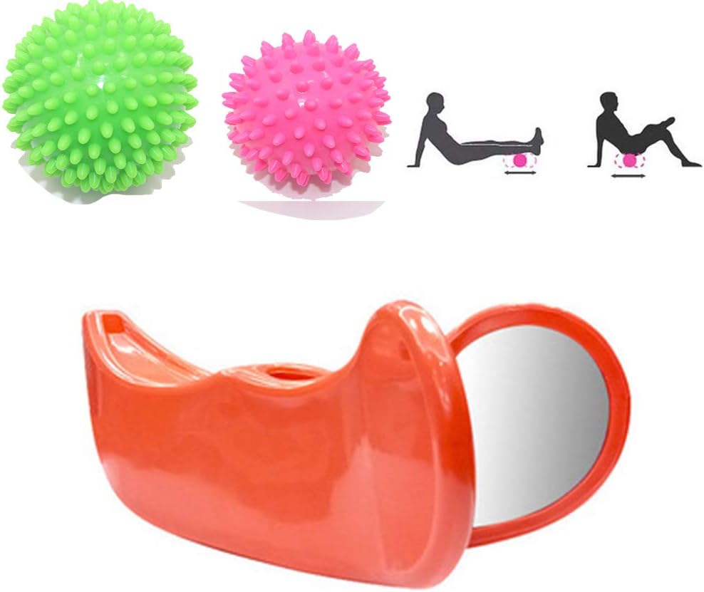 Lonersex Pelvic Floor Muscle and Inner 2 Pack Thorny Massage Ball Thigh Exerciser Buttocks Improves Bladder Control Fitness Exercise Butt Training Beauty Body Shaping Tools (Orange): Health & Personal Care