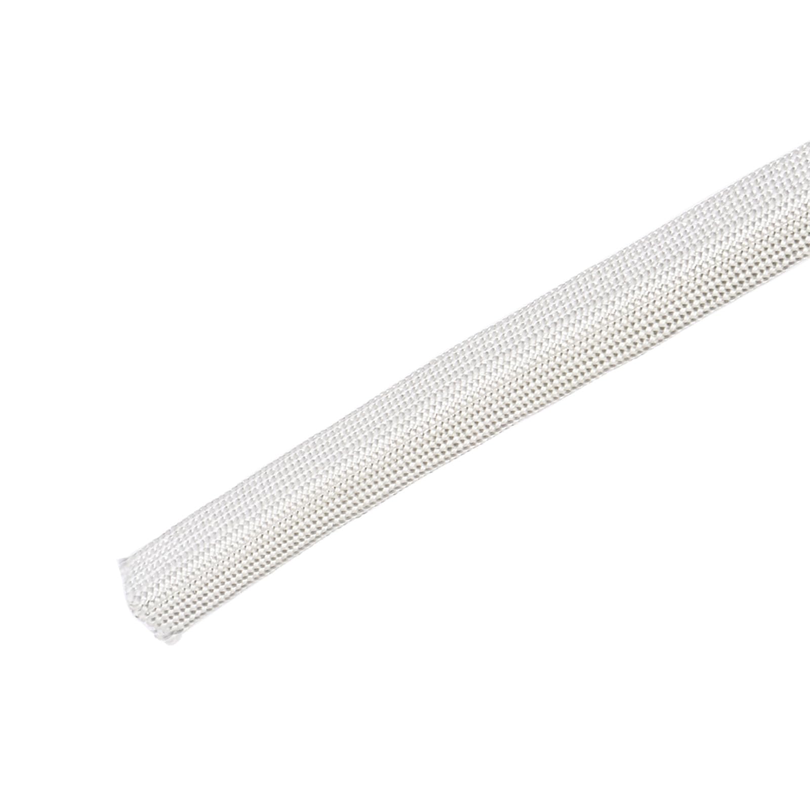 DMiotech 10mmx10m Fiberglass Sleeve Insulating Small Lines Fabric Tubing for Wire Protecting with Resin White