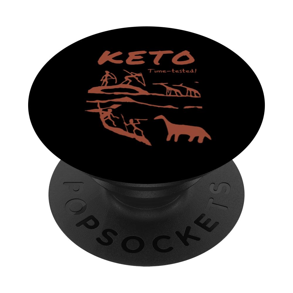 Keto Time-tested diet! Rock Art Prehistoric Men Hunting PopSockets Swappable PopGrip