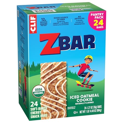 ZBAR – ICED OATMEAL COOKIE – SOFT-BAKED ENERGY SNACK BARS – NON-GMO – 12G WHOLE GRAINS – USDA ORGANIC GRANOLA BARS (24 PACK)