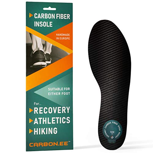 Carbon Fiber Insole, Rigid, Shoe Insert 255mm EU38 (10 inch, Women’s Size 9.5, Men’s size 8.5)