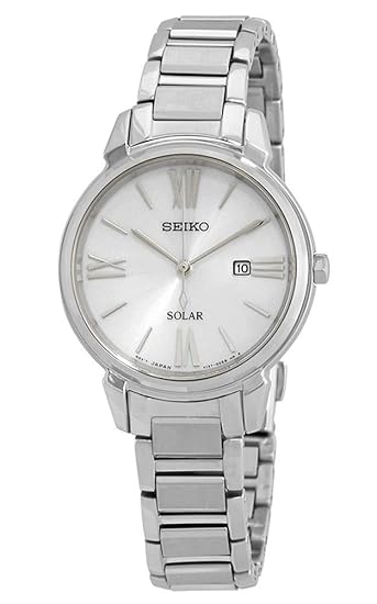 Seiko Damen Analog Solar Uhr mit Edelstahl Armband SUT323P1