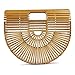 Women's Top Handle Bamboo Handbag Summer Beach Tote Bag (Small)