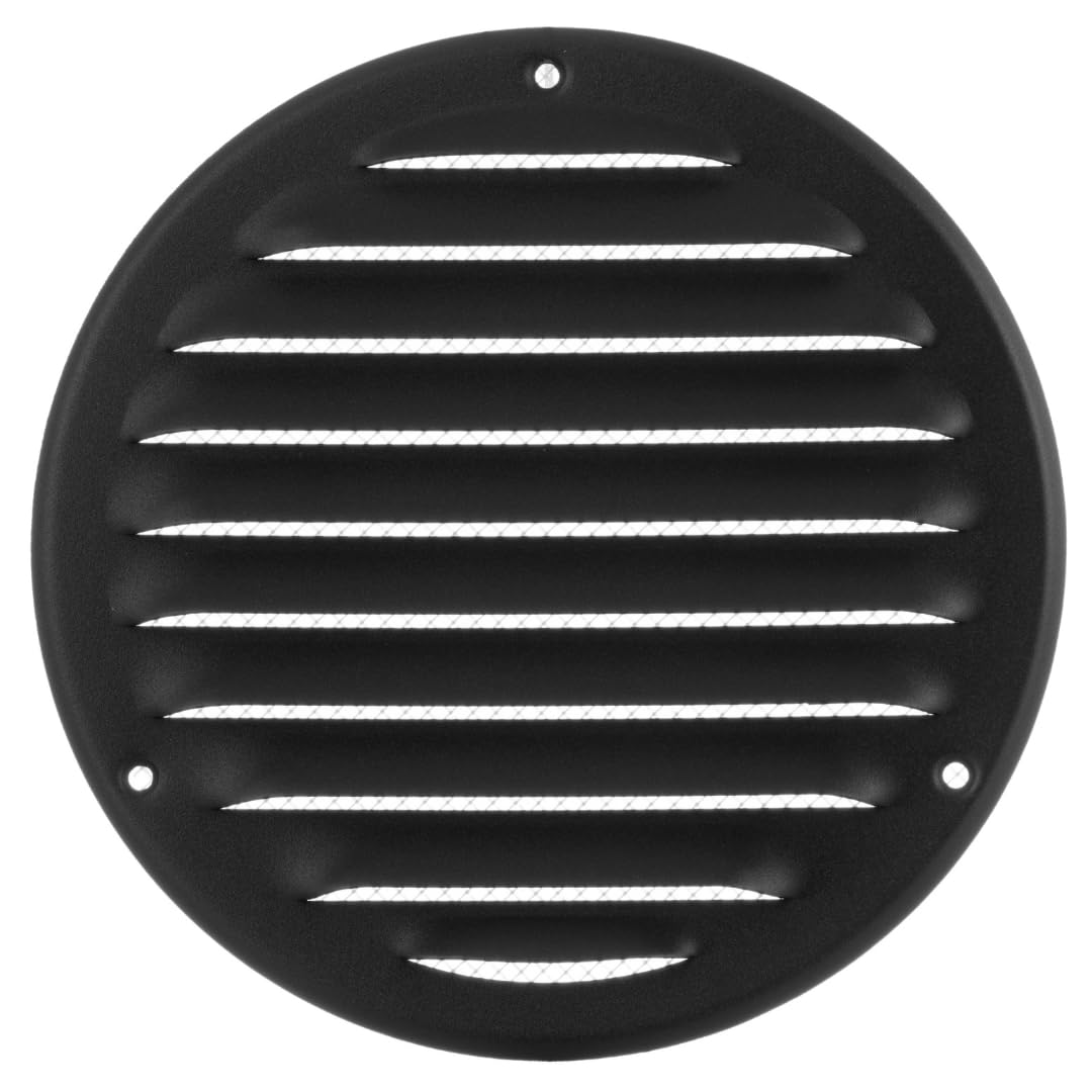 Ø 125mm / 5" inch Anthracite Round Metal Air Vent Grille Cover with Insect Mesh - Ventilation Cover