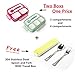 Leakproof Bento Lunch Box Container For Kids and Adult –2 Leakproof Containers with 3 and 4 Compartments–1 Tableware Set(Stainless Steel spoon and fork)–BPA Free Microwave and Dishwasher Safe