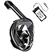 Pankoo Full Face Snorkel Mask, 180º Panoramic View Diving Scuba Mask Easy Breath with Anti-Fog and Anti-Leak with Adjustable Head Straps Design for Adults,Youth,Kids