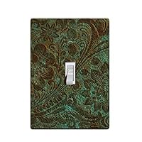 3-D Effect Printed Maxi Patina Bronze Roman Acanthus Pattern Switch/Outlet Cover L0056 (1-gang toggle)