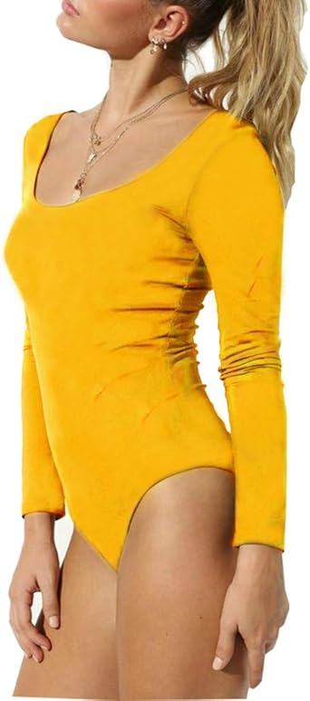 yellow bodysuit long sleeve