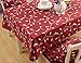 Tina's Cotton Linen Tablecloth Leaf Embroidered Table Cover for Dinner Kitchen Red, 60