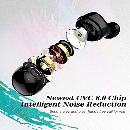 Wireless Earbuds,Dveda Bluetooth 5.0 C5 True Wireless Earbuds Stereo Sound IPX8 Waterproof Bluetooth Earbuds,120H Playtime with 3500mAh Charging Case,Built-in Mic CVC 8.0 Noise-Cancelling Headset