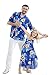 Girl Hawaiian Butterfly Dress in Hibiscus Blue