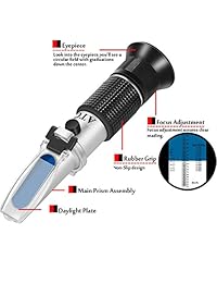 Miel Refractómetro, v resourcing mano Held ser "(Baume) Brix agua refractómetro para miel Prueba, TRI SCALE (Baume: 38 43 °; Brix: 58 92 ; Agua: 12 27 )