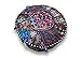 Round Patchwork Embroidered Multi Ottoman Pouf Bohemian Indian Decorative, Size 13 X 16 X 16 Inches