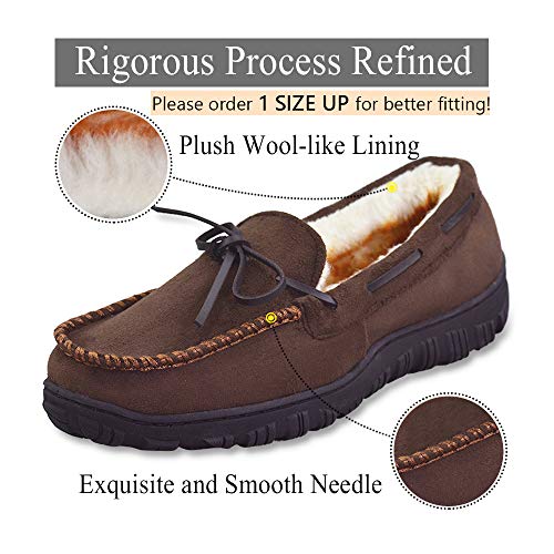 LA PLAGE Mens Indoor/Outdoor Arch Support Moccasin Microsuede Slippers